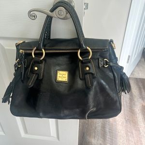 DOONEY and BURKE Florentine Satchel Handbag Black Leather Style #8L980BB